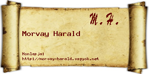 Morvay Harald névjegykártya